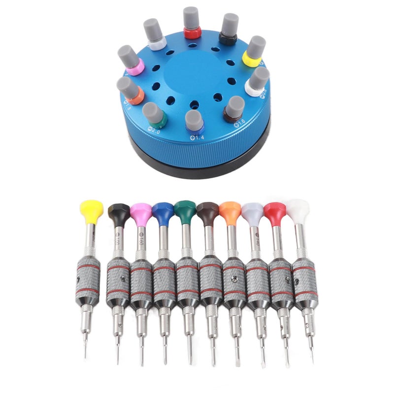 ZJchao Screwdriver Sets, 10pcs Professional Watch Glasses Home Screwdriver Set Watch Repairing Tool with Base - Image 2